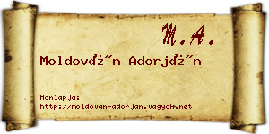 Moldován Adorján névjegykártya